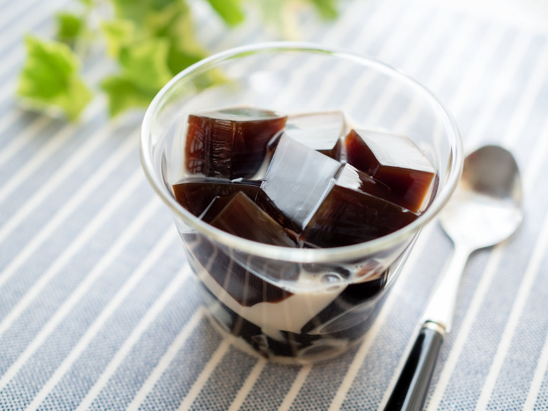 Japanese coffee jelly is a delicious treat that features a coffee flavor and fun jiggly jello consistency.