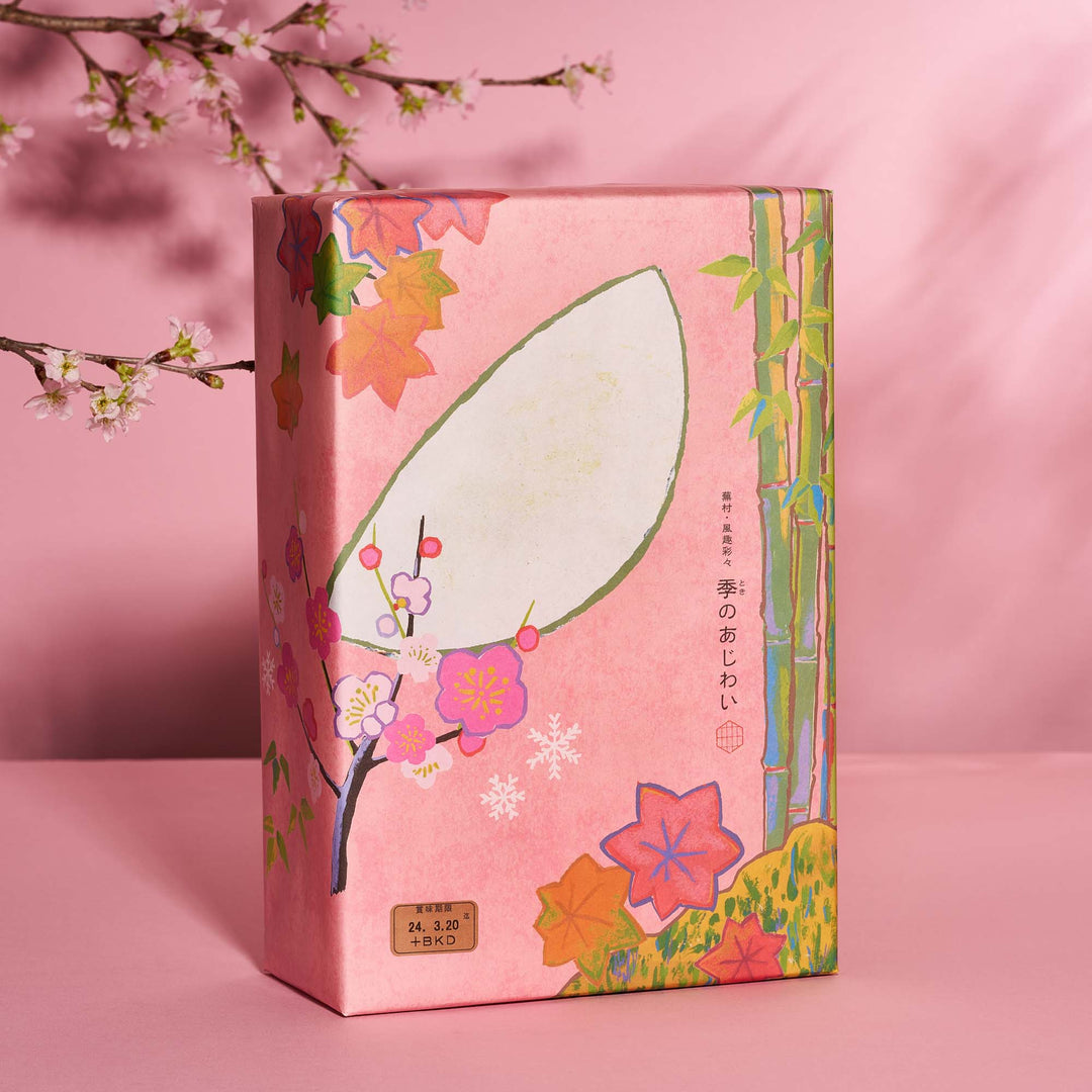 Toki no Ajiwai 4 Seasons Senbei Rice Cracker Gift Box (16 Packs, 4 Flavors)