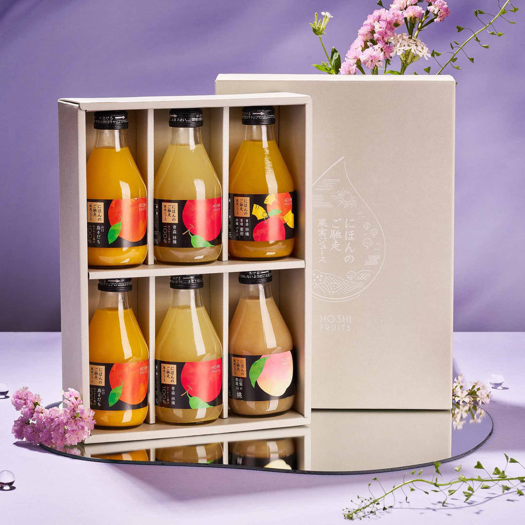 Japanese Fruit Juice Gift Box (6 Bottles, 4 Flavors)