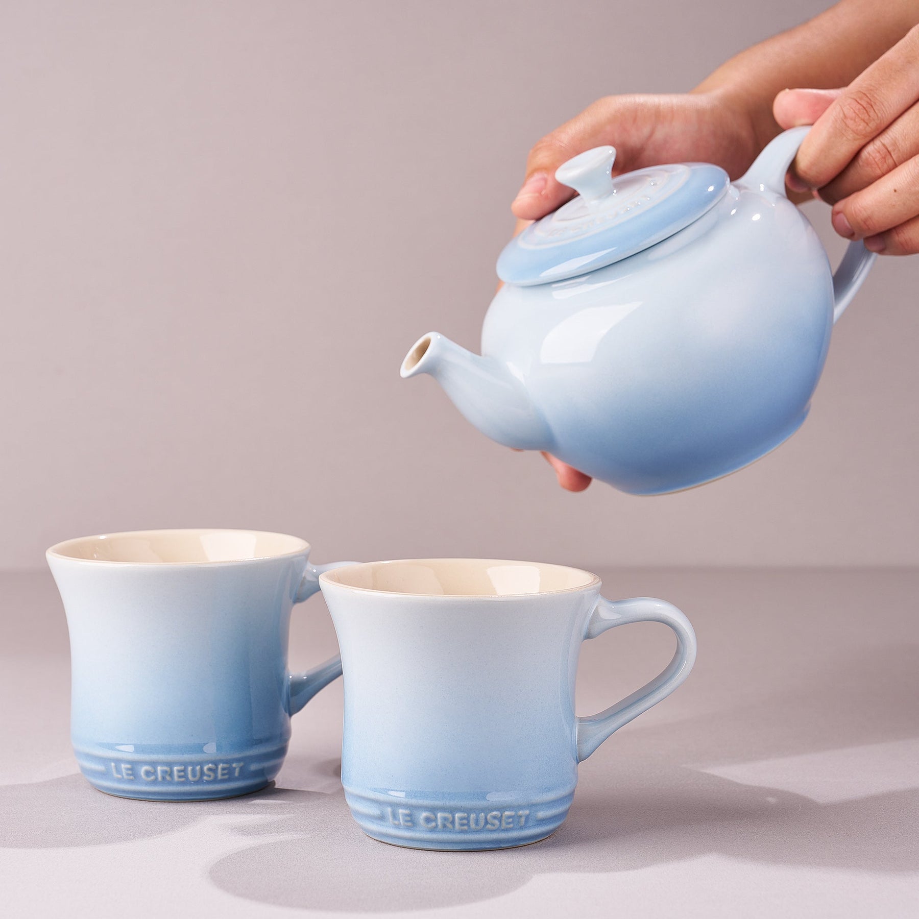 Le Creuset Teapot And Mug Set In Coastal Blue Bokksu
