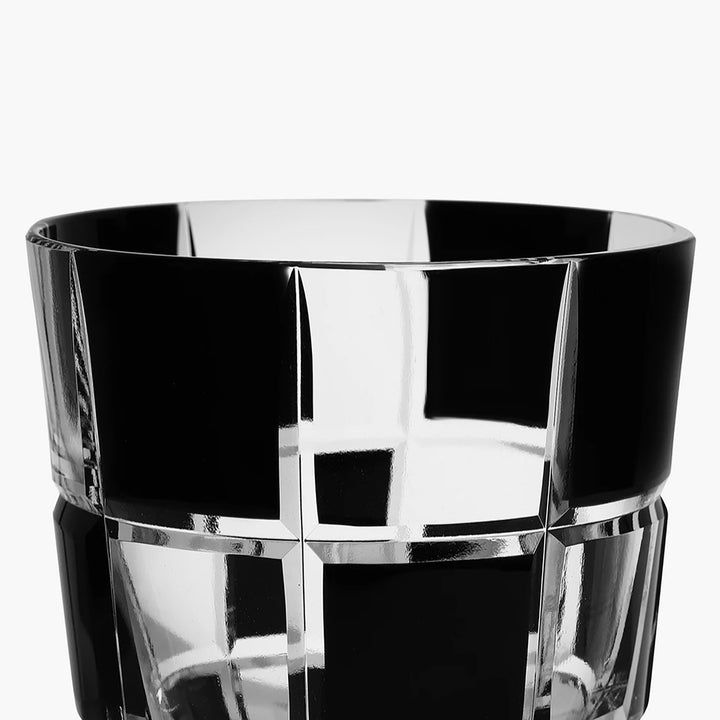 Edo Kiriko Cut Glass: Ichimatsu Black Check Cup